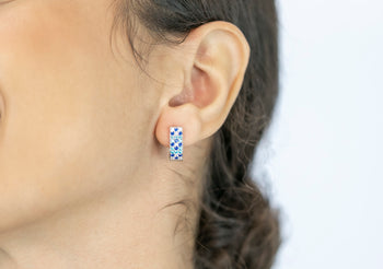 Paolina Earrings Blue Spinel and Zircon Stones - benitojewelry