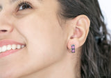Paolina Earrings Red Corundum and Zircon Stones - benitojewelry