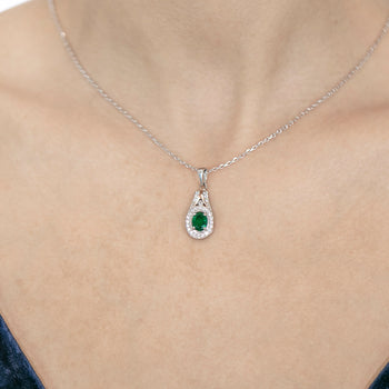 Rosaria Pendant Green and White Zircon Stones - benitojewelry