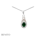 Rosaria Pendant Green and White Zircon Stones - benitojewelry