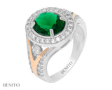 Rosaria Ring Green and White Fianit Stones - benitojewelry