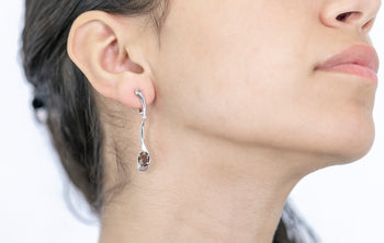 Sofia Earrings Brownish Smoky Quartz Stone - benitojewelry