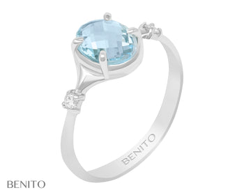 Sofia Ring Blue Topaz Stone - benitojewelry