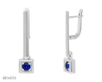 Tina Earrings Blue Spinel Stone - benitojewelry