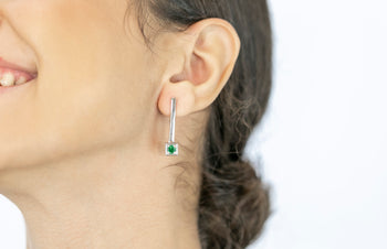 Tina Earrings Green Zircon Stones - benitojewelry