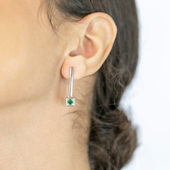 Tina Earrings Green Zircon Stones - benitojewelry