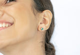 Tina Stud Earrings Green Zircon Stones - benitojewelry