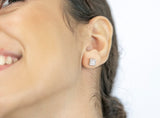 Tina Stud Earrings White Zircon Stones - benitojewelry