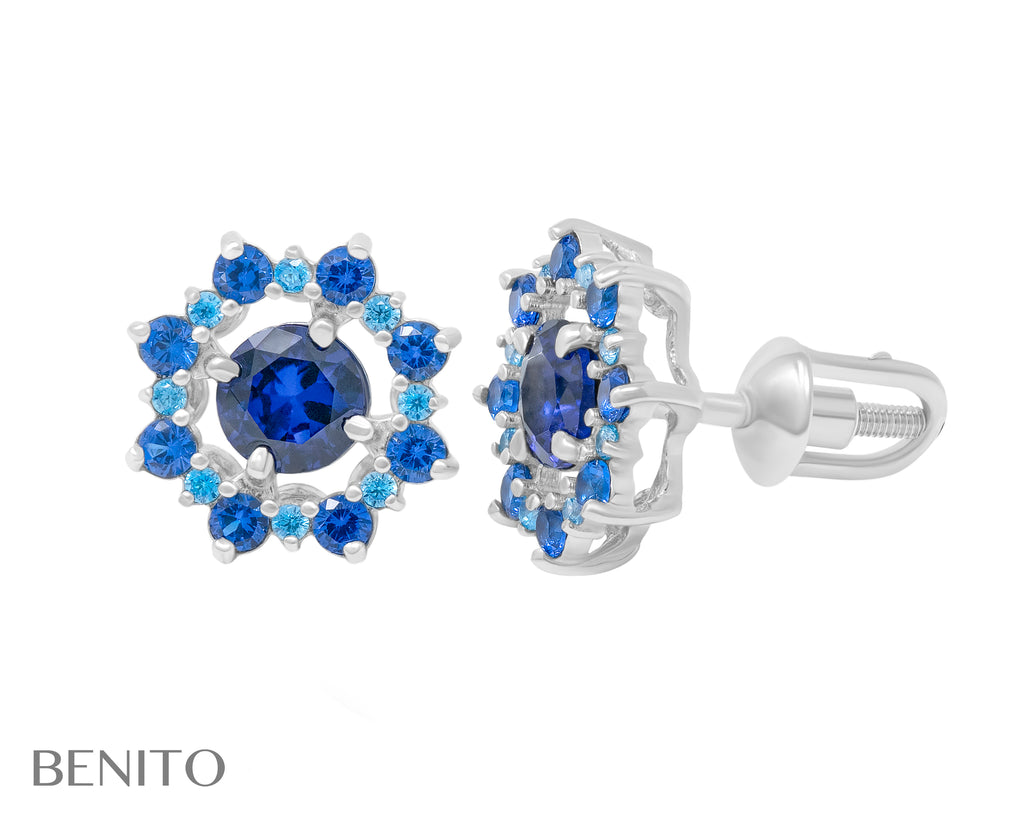 Valentina Earrings Blue Spinel and Zircon Stones - benitojewelry