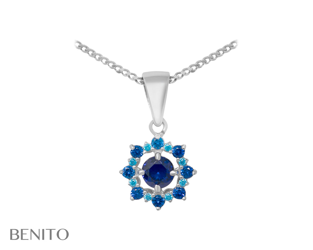 Valentina Pendant Blue Spinel and Zircon Stones - benitojewelry