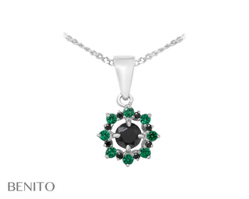 Valentina Pendant Green and Black Zircon Stones - benitojewelry