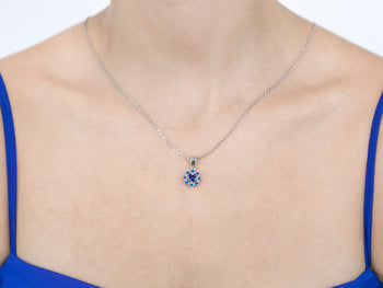 Valentina Pendant Blue Spinel and Zircon Stones - benitojewelry