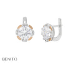 Vanna Earrings White Zircon Stones - Benito Jewelry