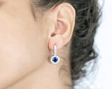 Viola Earrings Blue Spinel and White Zircon Stones - benitojewelry