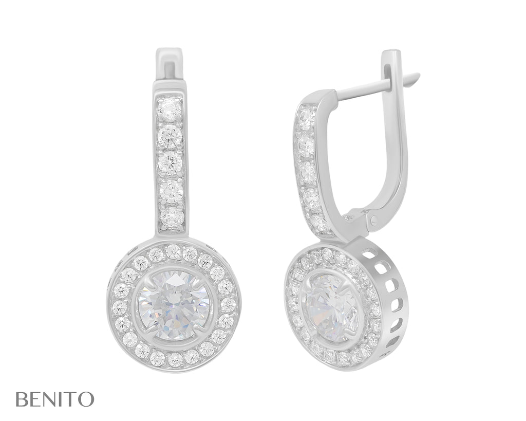 Viola Earrings White Zirconia Stones - benitojewelry