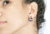 Vittoria Earrings Blue and White Zircon Stones - benitojewelry